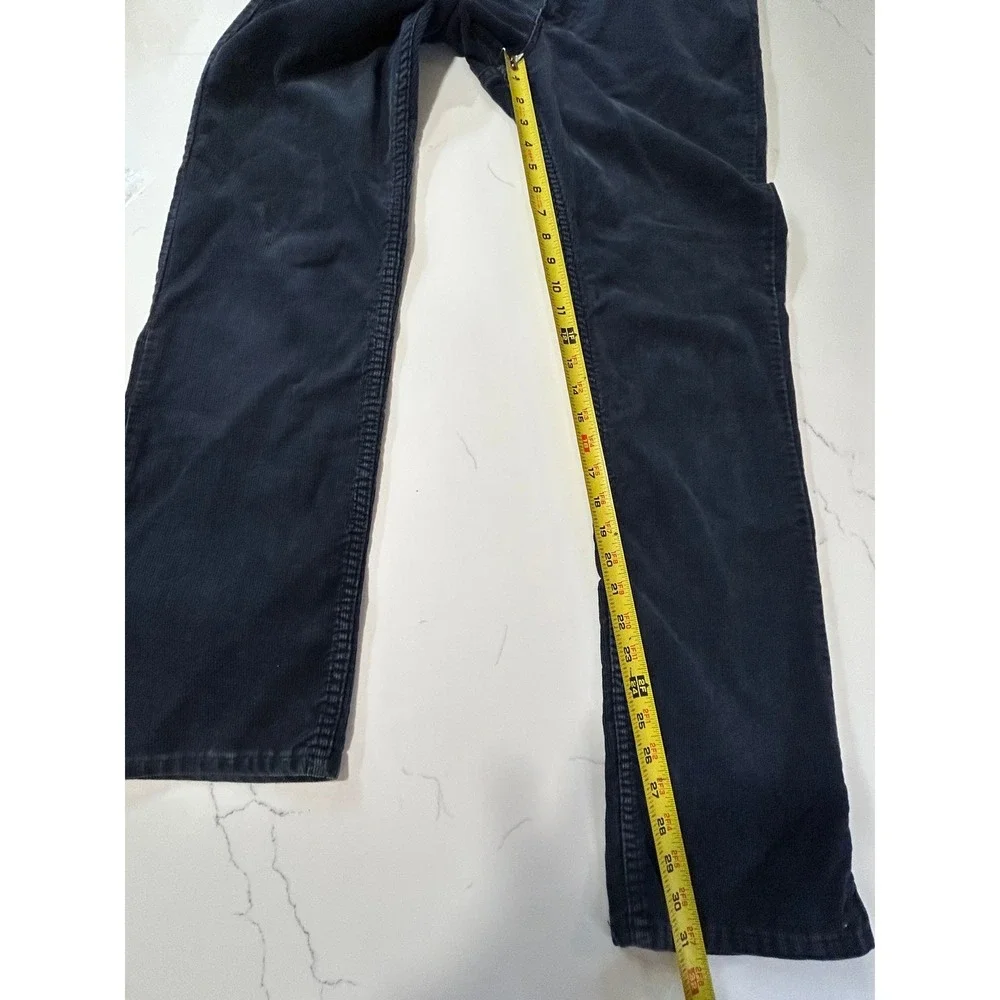 Vintage Levis 519 Corduroy Navy‎ Blue Pants White Tab Slim Straight 30x31 Retro